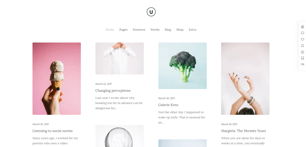 uncode best minimal card layout wordpress themes for bloggers